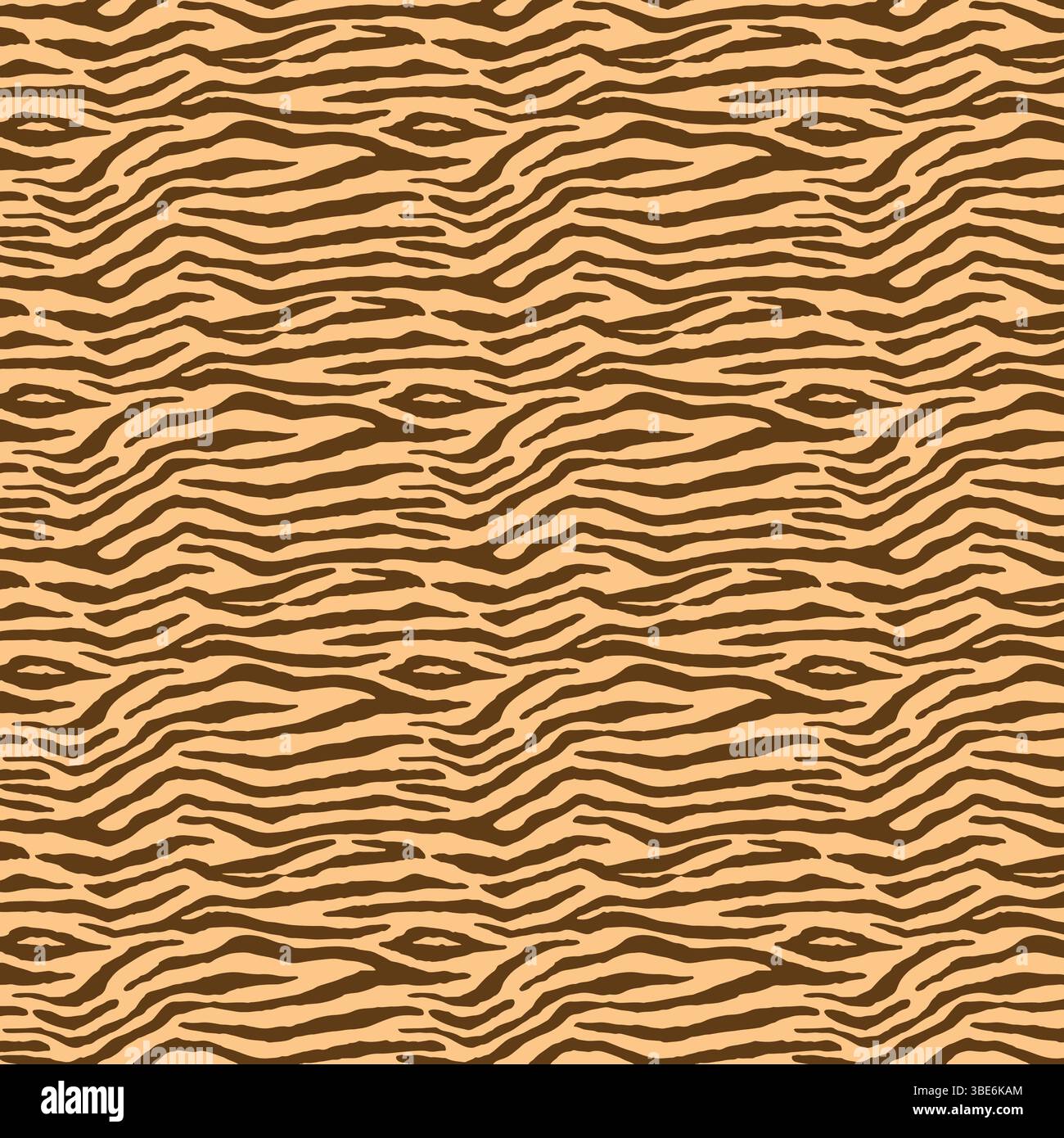 Abstract brown and beige zebra stripe pattern seamless texture Stock Vector