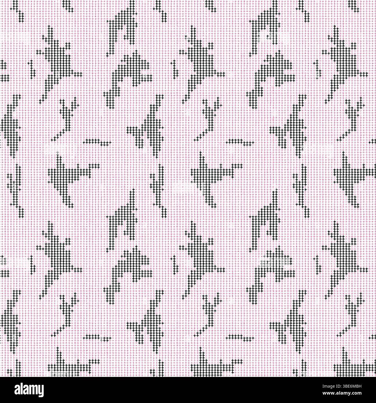 Abstract pixelated camouflage pattern seamless repeat design in grey and pale pink Stock Vector