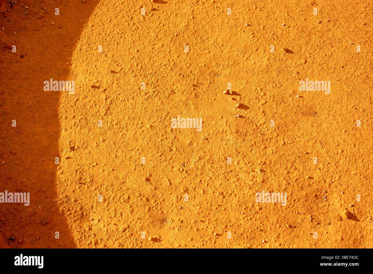 Rust on a metal flat dish. Natural oxidation. Stock Photo