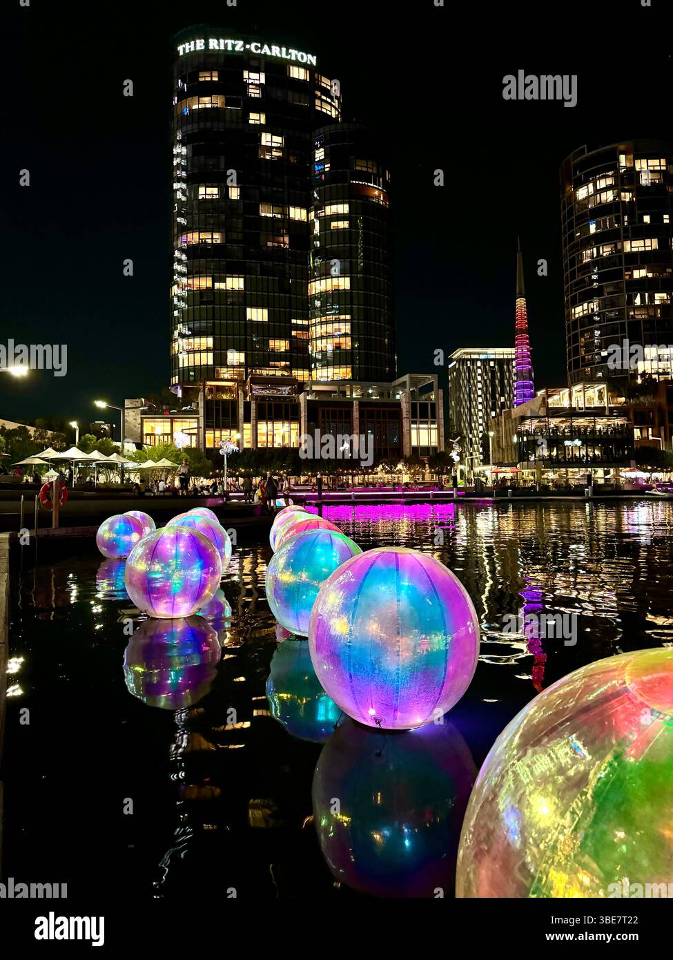 Ephemeral Oceanic art installation by Atelier Sisu  April 2024 at Elizabeth Quay Perth Western Australia - Smartphone Captured Stock Image
