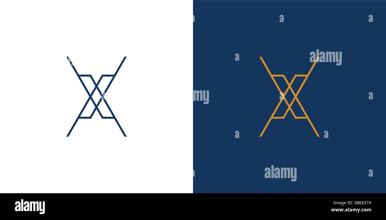 modern and sophisticated letter X initials logo design Stock Vector