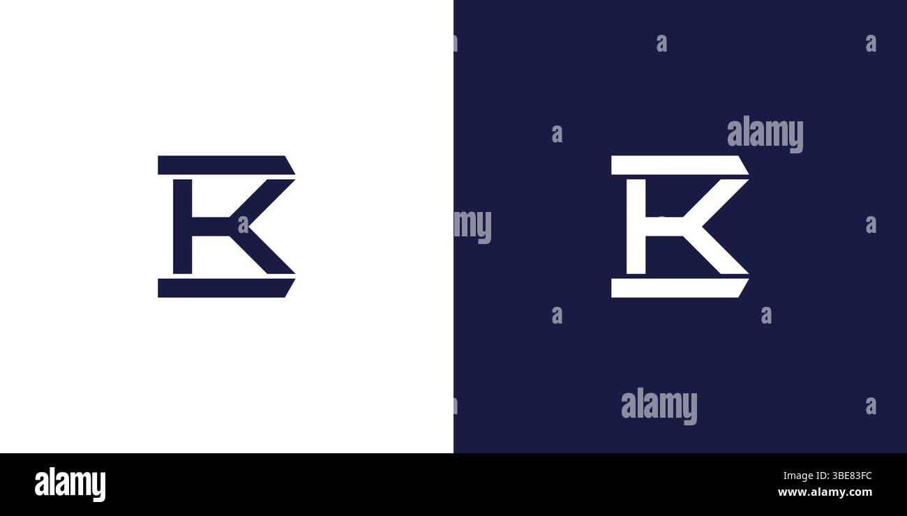 Modern and unique  BK  logo design Stock Vector