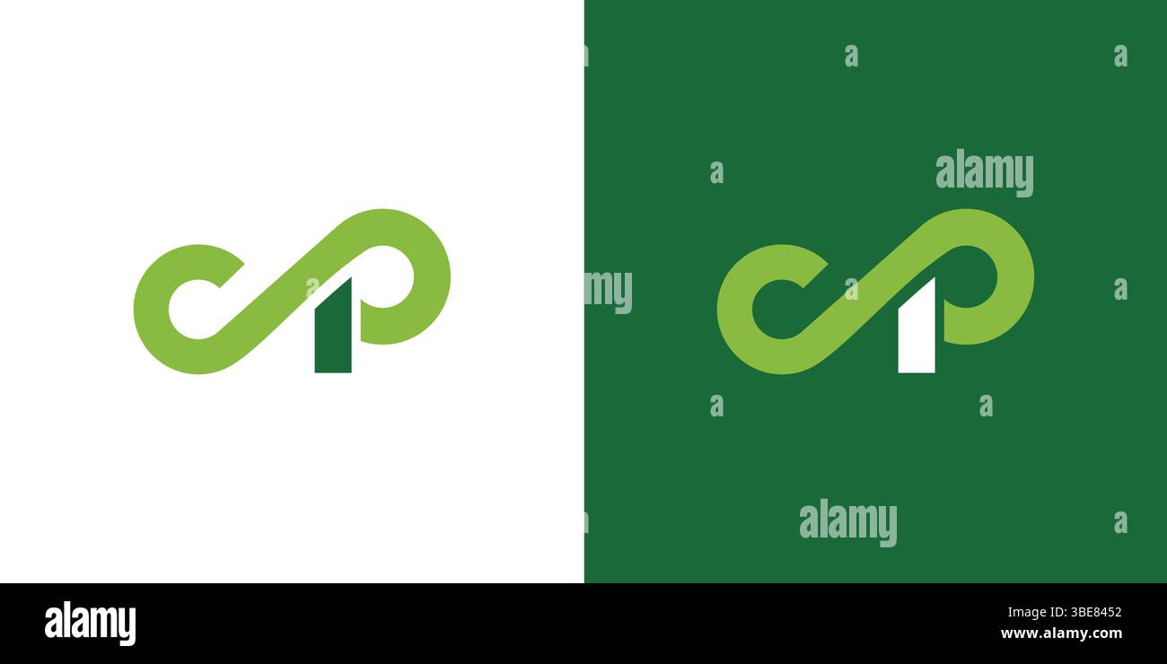 The infinity logo CP modern and natural Stock Vector
