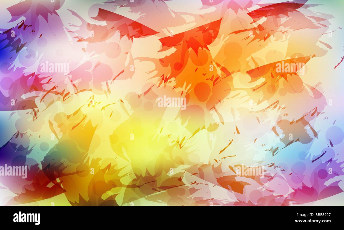 Colorful Abstract Splashes with Soft Light Effects Stock Vector