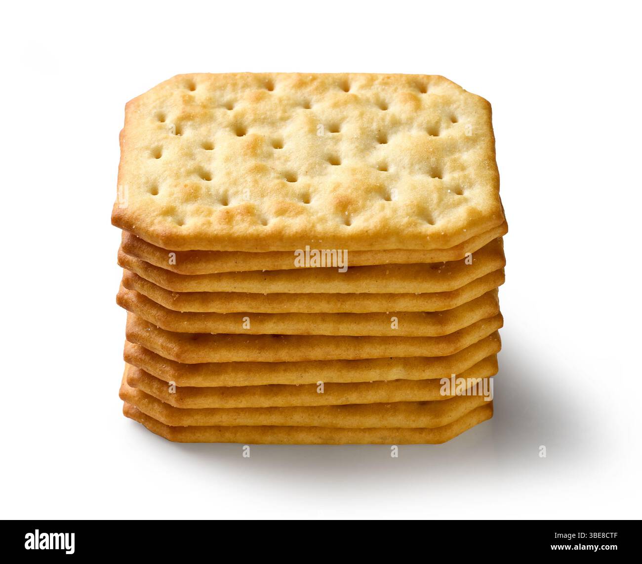 stack of crackers isolated on white background Stock Photo