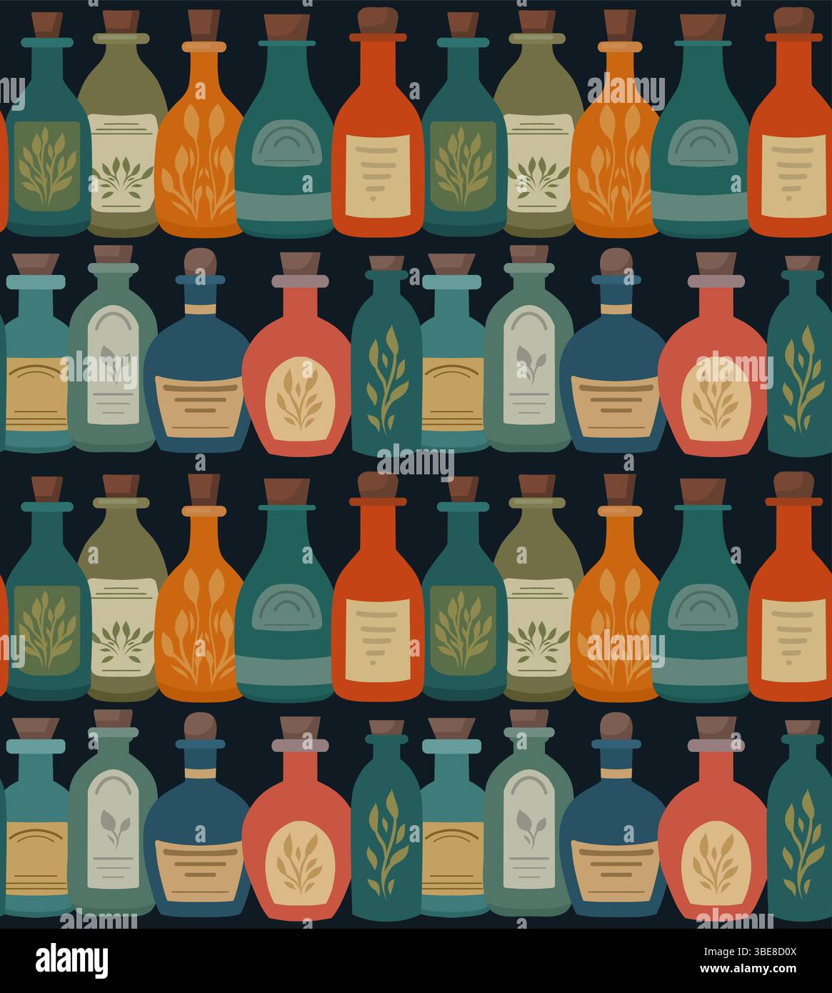 Vintage green glass bottles Stock Vector Images - Alamy