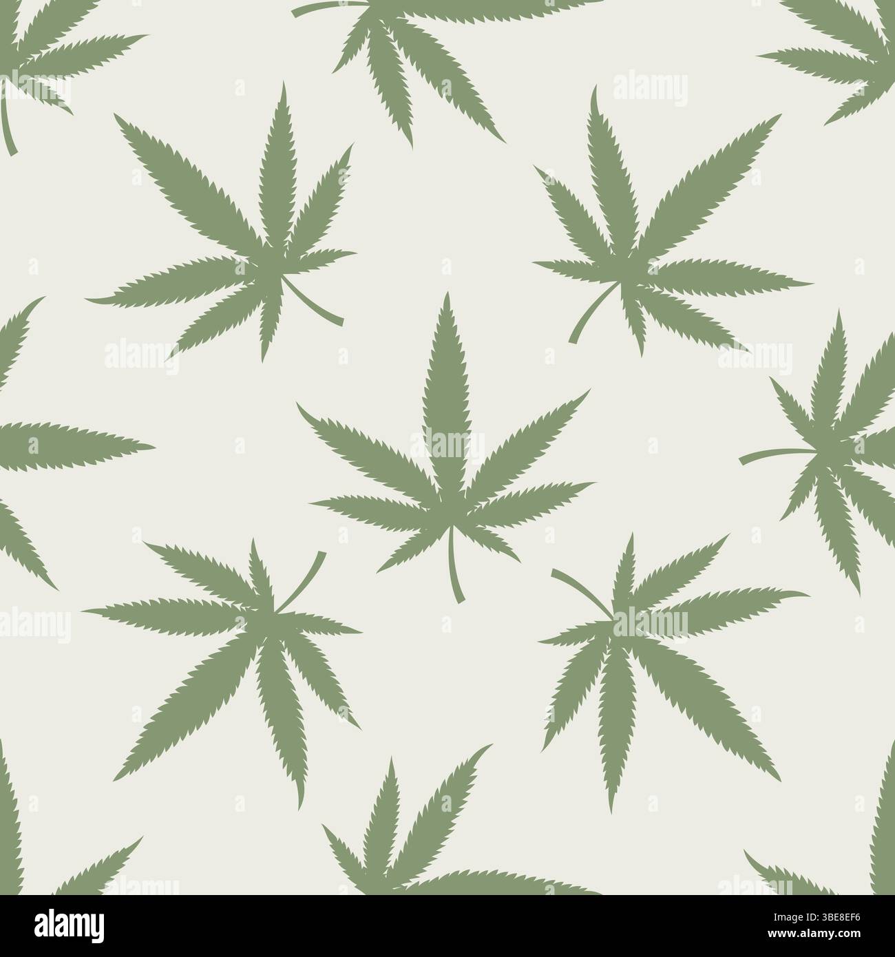 Cannabis seamless pattern. Marijuana leaves hemp background. Vector Stock Vector