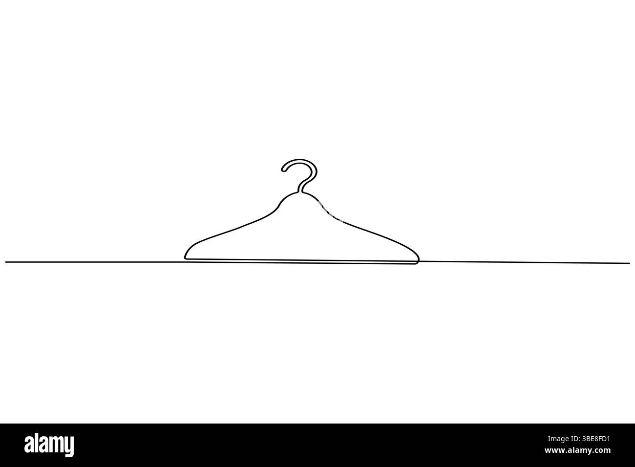 Clothes hangers continuous line drawing isolated on white background Stock Vector