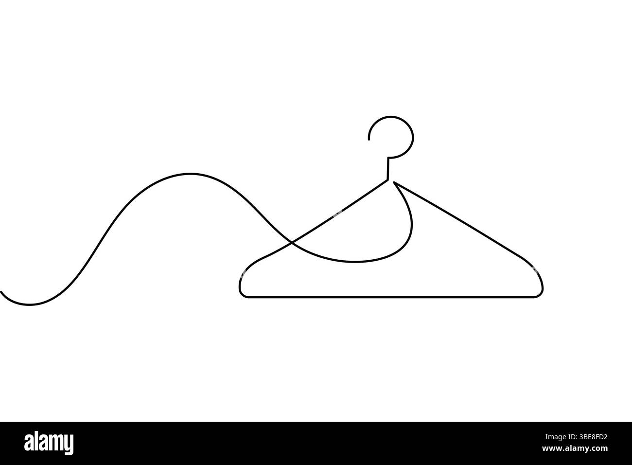 Clothes hangers continuous line drawing isolated on white background Stock Vector