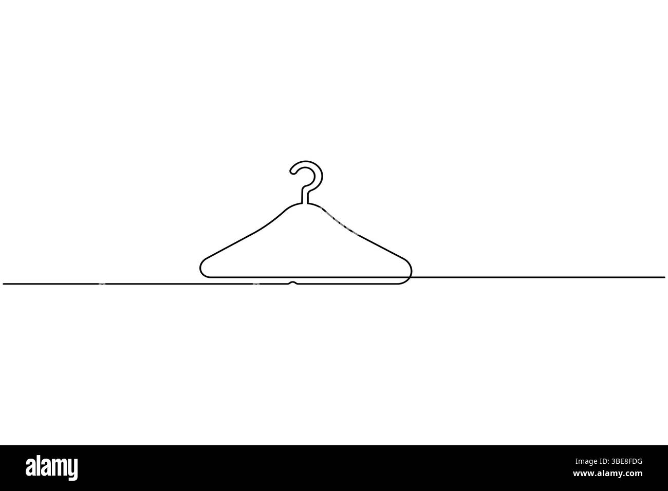 Clothes hangers continuous line drawing isolated on white background Stock Vector