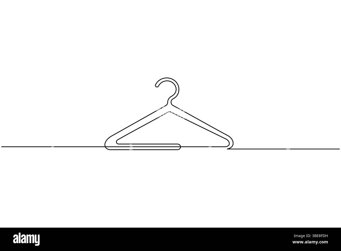 Clothes hangers continuous line drawing isolated on white background Stock Vector