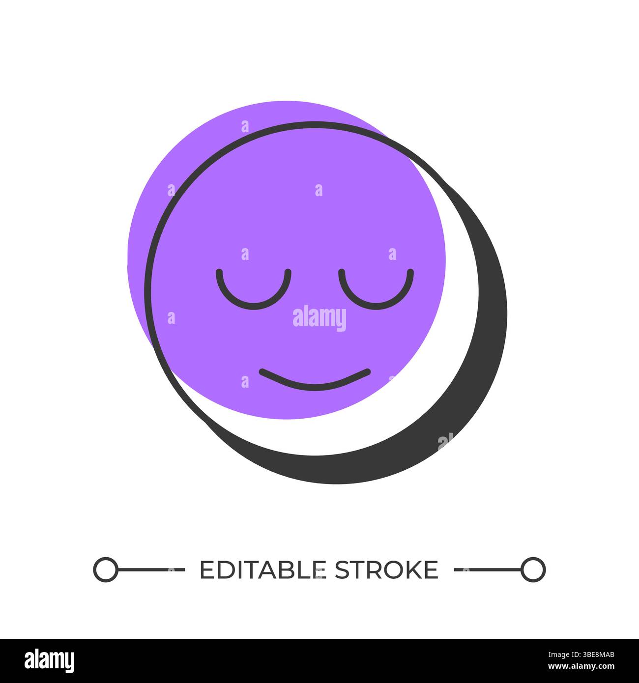 Mood offset shadow line icon Stock Vector
