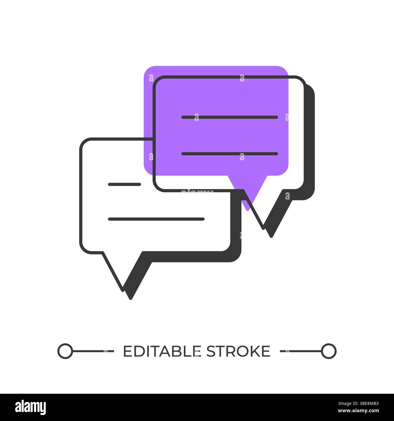 Communication offset shadow line icon Stock Vector