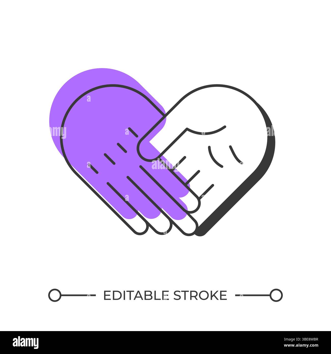 Support offset shadow line icon Stock Vector