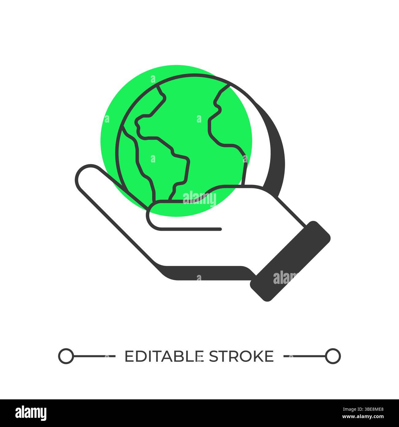 Environment protection offset shadow line icon Stock Vector