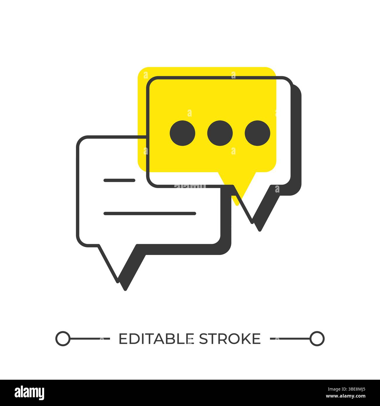 Chat bubbles offset shadow line icon Stock Vector