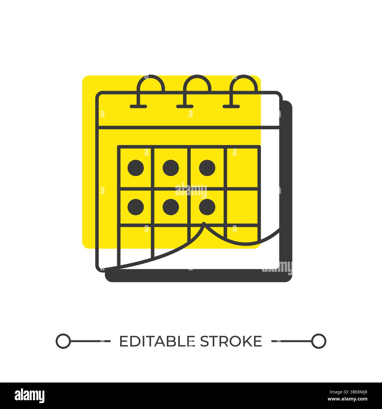 Monthly schedule offset shadow line icon Stock Vector