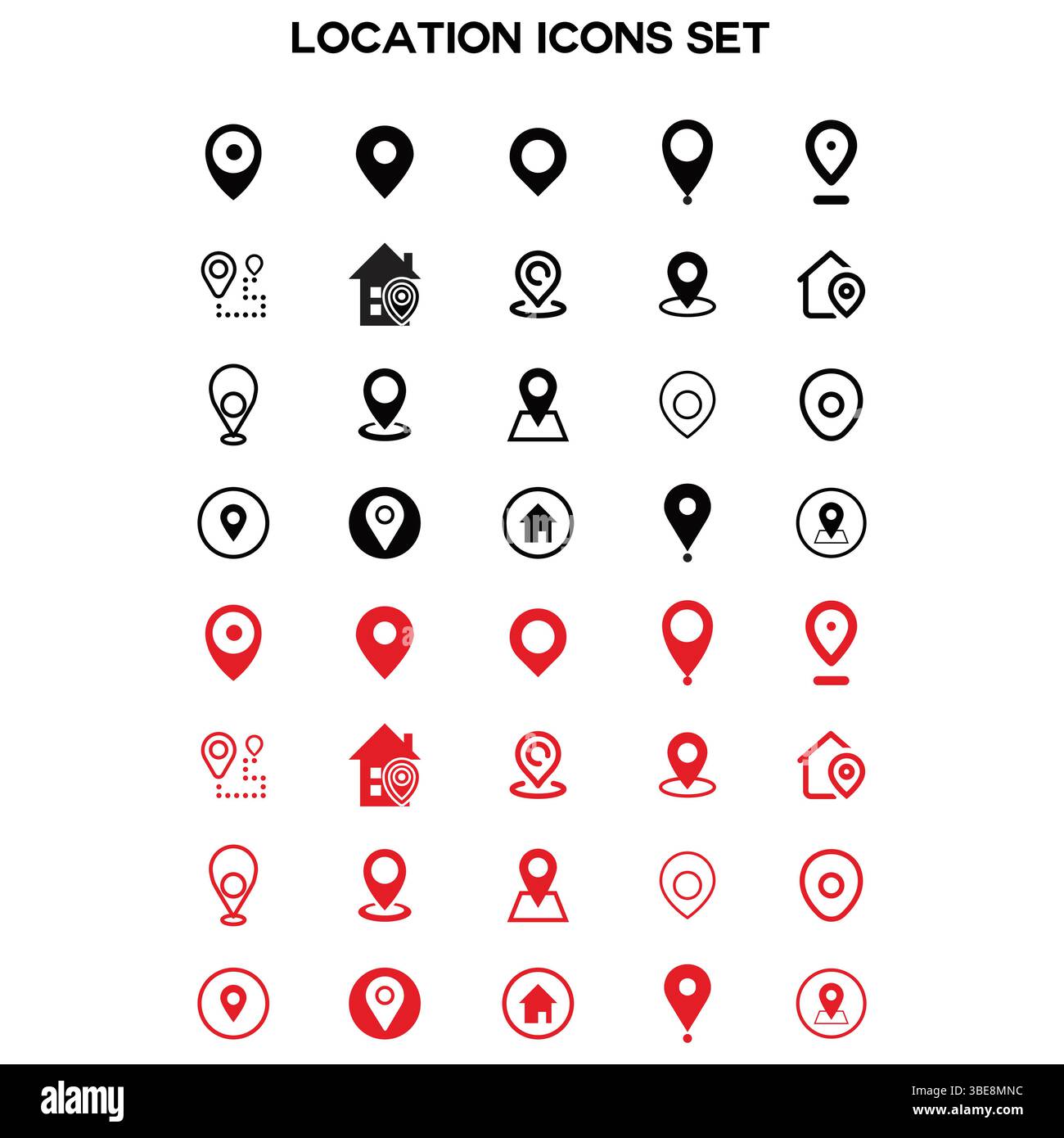 location icons set , contact icons set Stock Vector Image & Art - Alamy