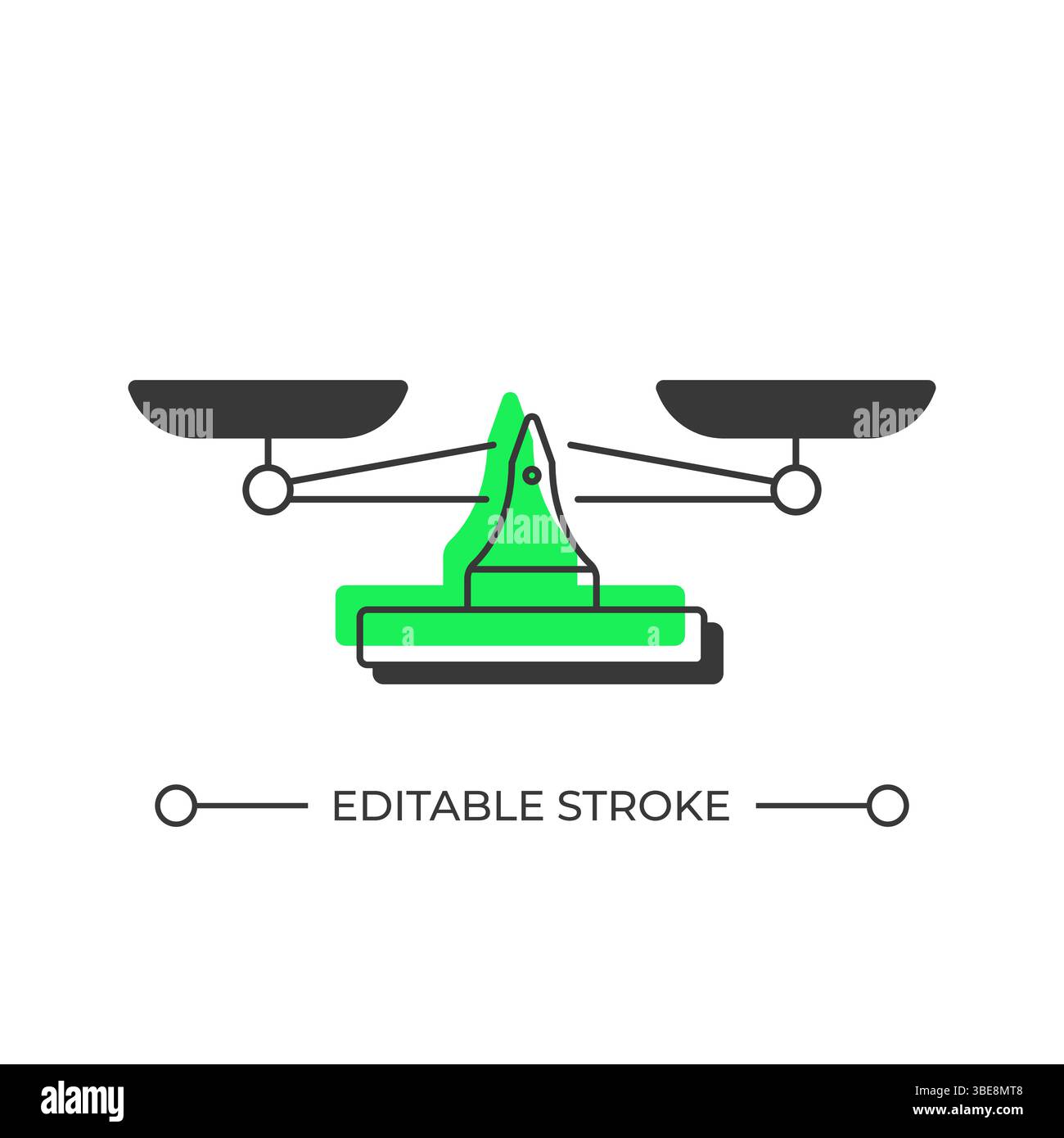 Scales balance offset shadow line icon Stock Vector
