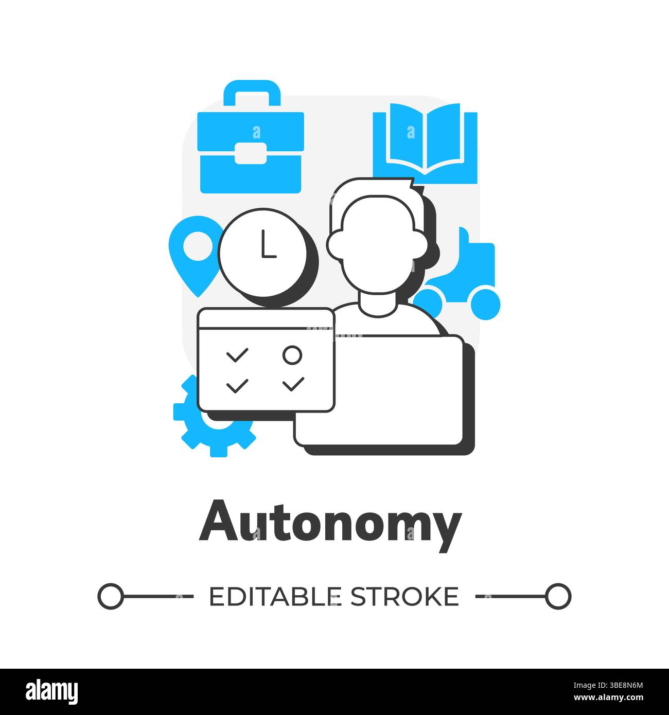 Autonomy Flat Outline Concept Icon Stock Vector Image Art Alamy