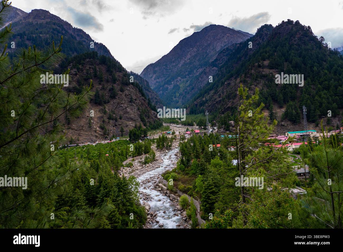 A sacred Ganges tributary, Bhagirathi River flows from Gangotri Glacier ...