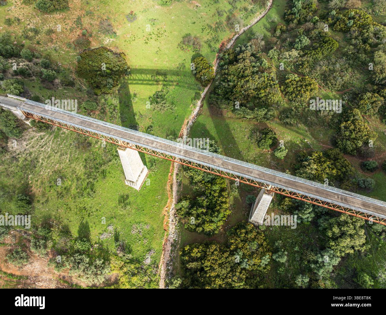 Cycle path Via Verde Del Aceite, old railroad track passes through ...