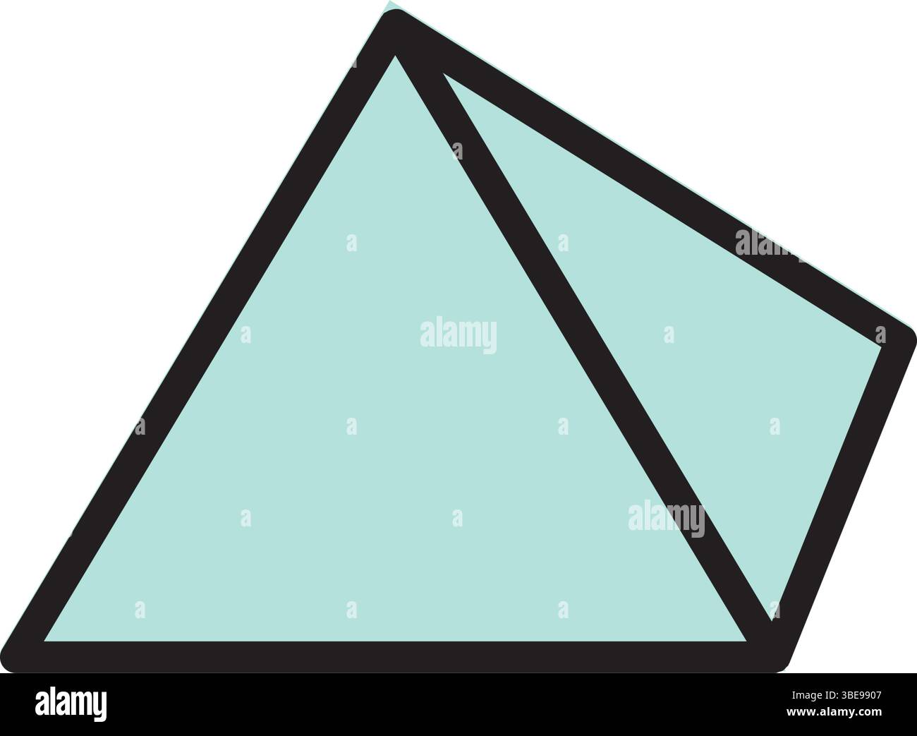 Rectangular Pyramid Coloured Colored 3D pyramid with outline. Ideal for history or business designs ...