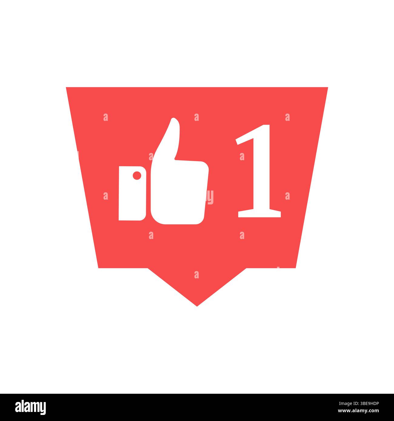 Notification in Social Media. One like. Vector illustration. Stock Vector