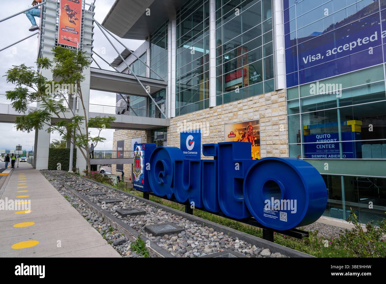 Quito Image Sign A 3-D Quito sign in front of the Quito Airport Center at Mariscal Sucre ...