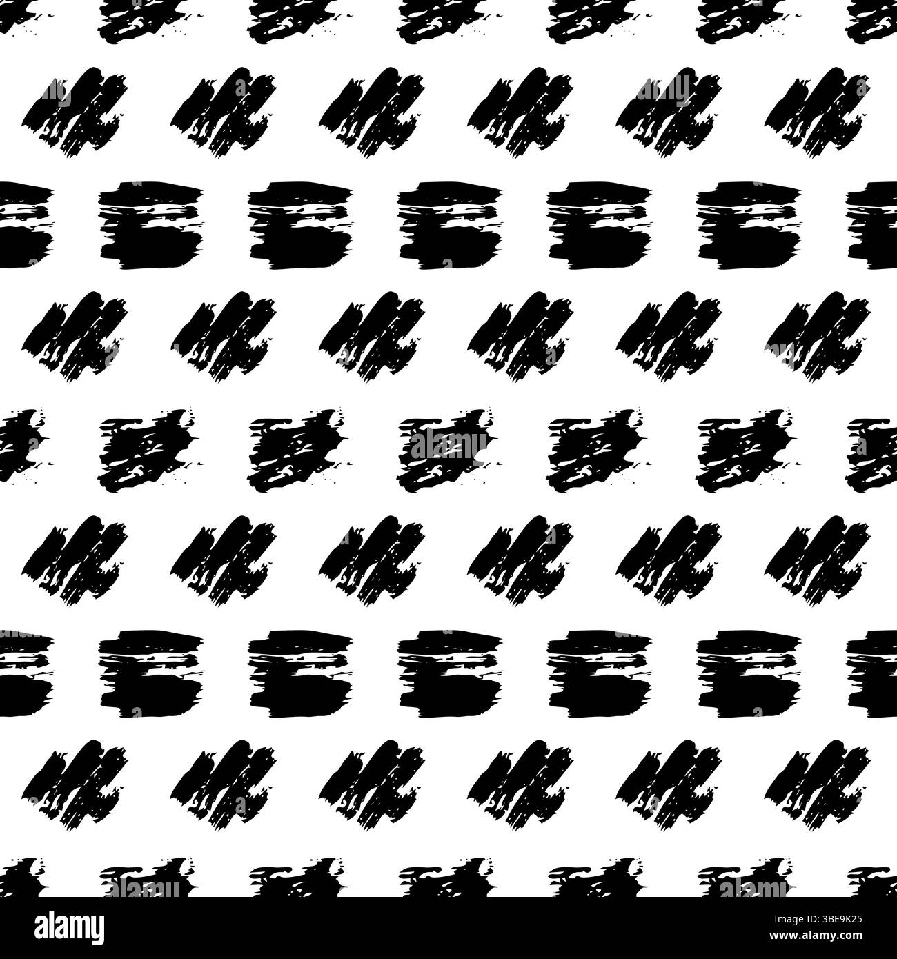 Seamless pattern with hand drawn black circle scribble smear. Abstract ...