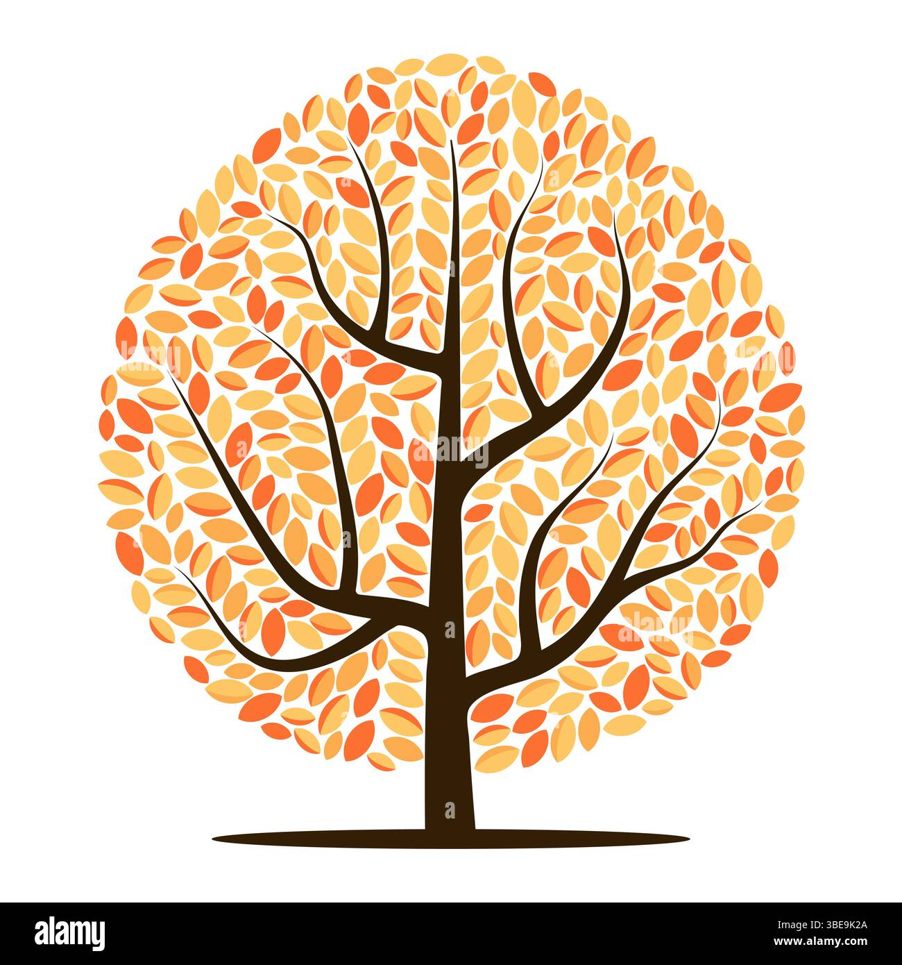 Vector tree with yellow leaves isolated on a white background Stock Vector