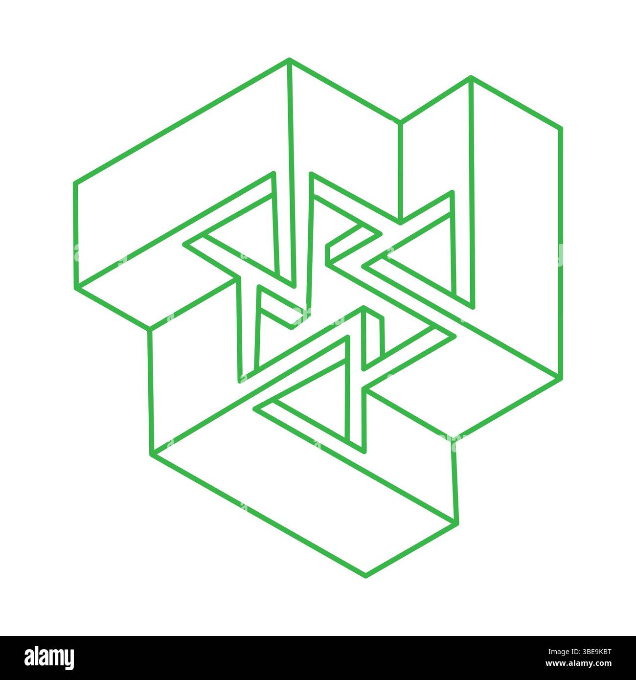 Impossible optical illusion shapes. Logo. Optical art objects ...