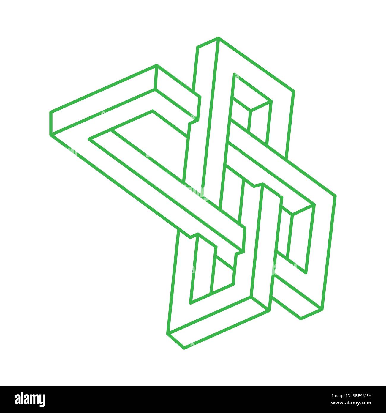 Impossible objects. Logo. Optical illusion figure. 3d illustration ...