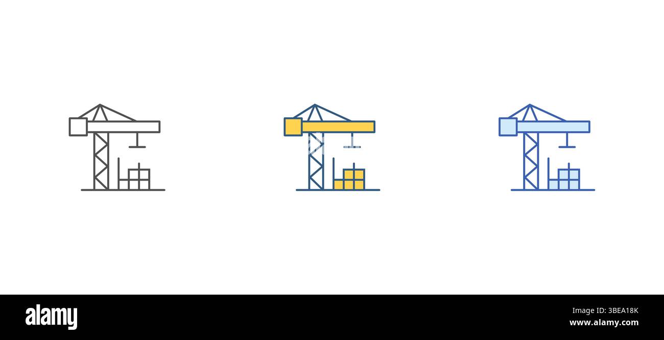 Construction crane icon, simple style. Tower crane in construction site. Vector illustration Stock Vector