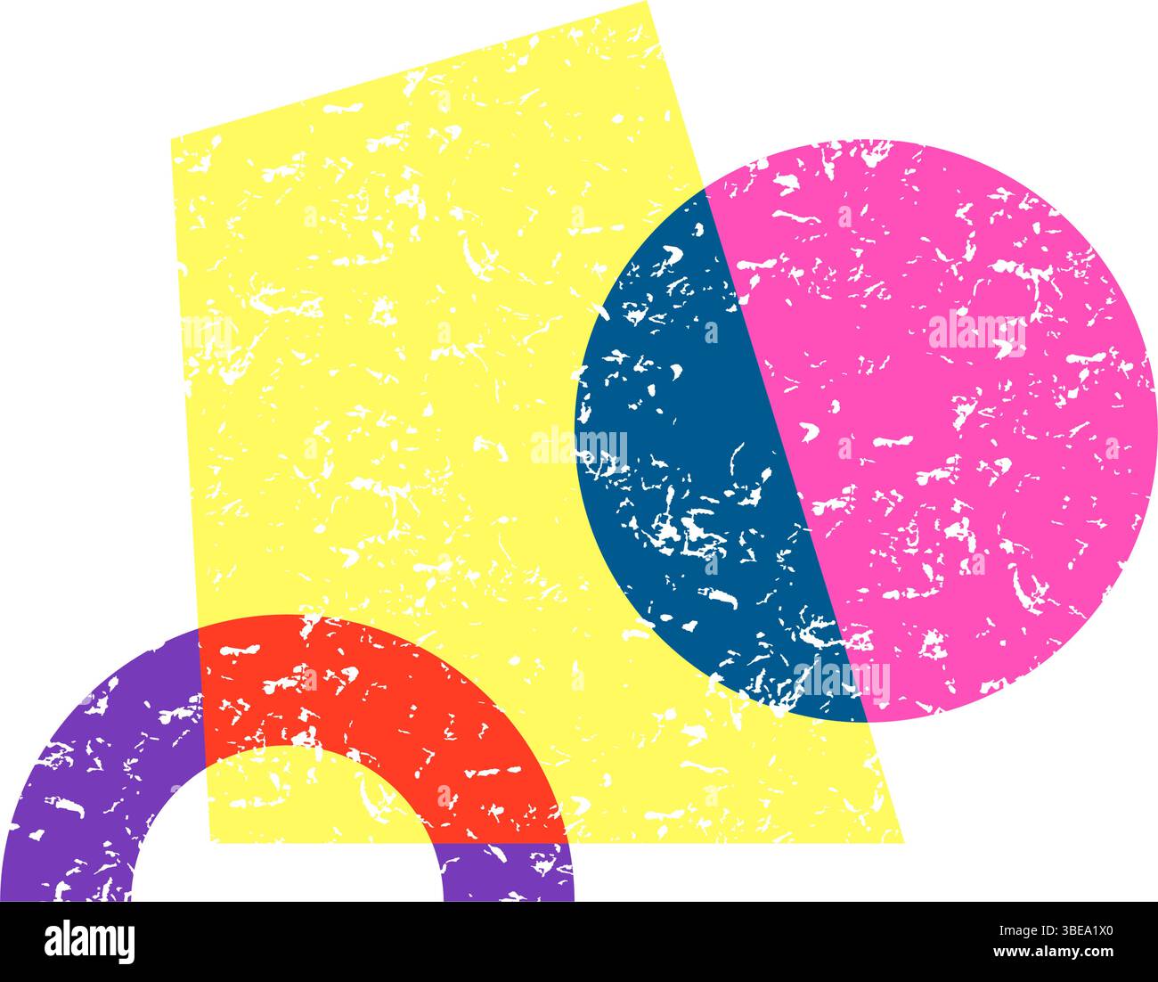 overlay risograph effect cartoon vector illustration Stock Vector Image ...