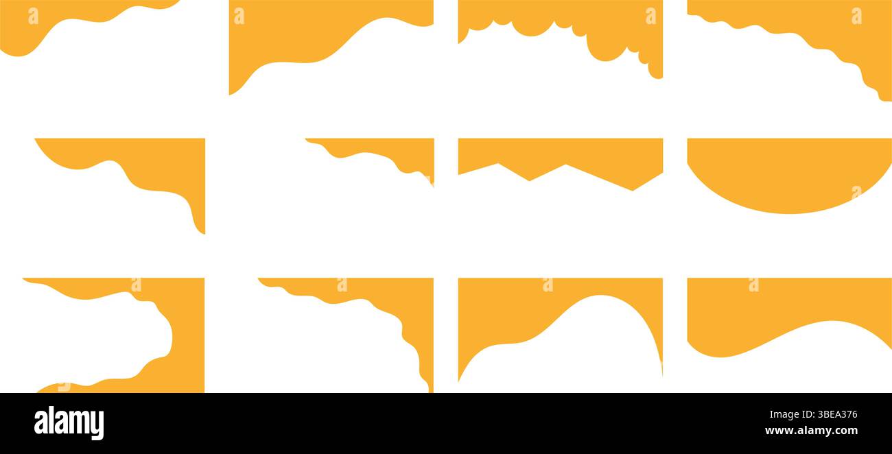 Abstract Yellow Wave Headers for Graphic Design Stock Vector Image ...