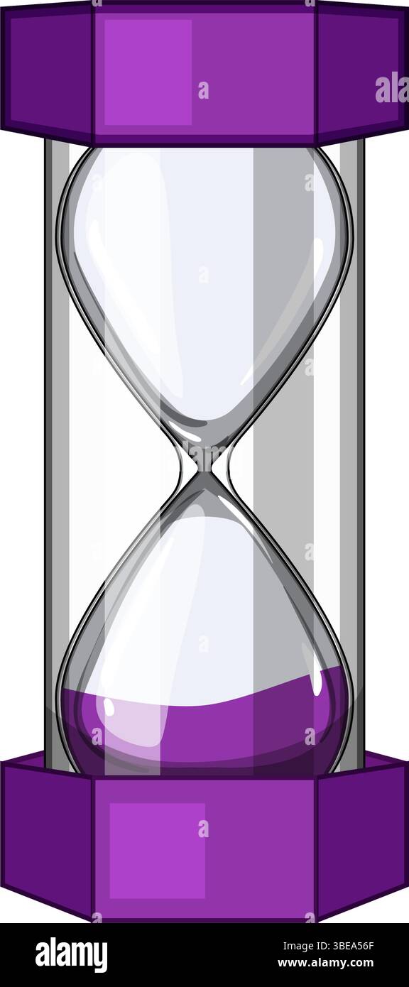hourglass sand timer kids cartoon vector illustration Stock Vector ...