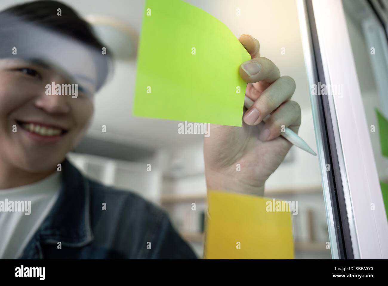 Design Process: Creative Professional Using Sticky Notes for ...