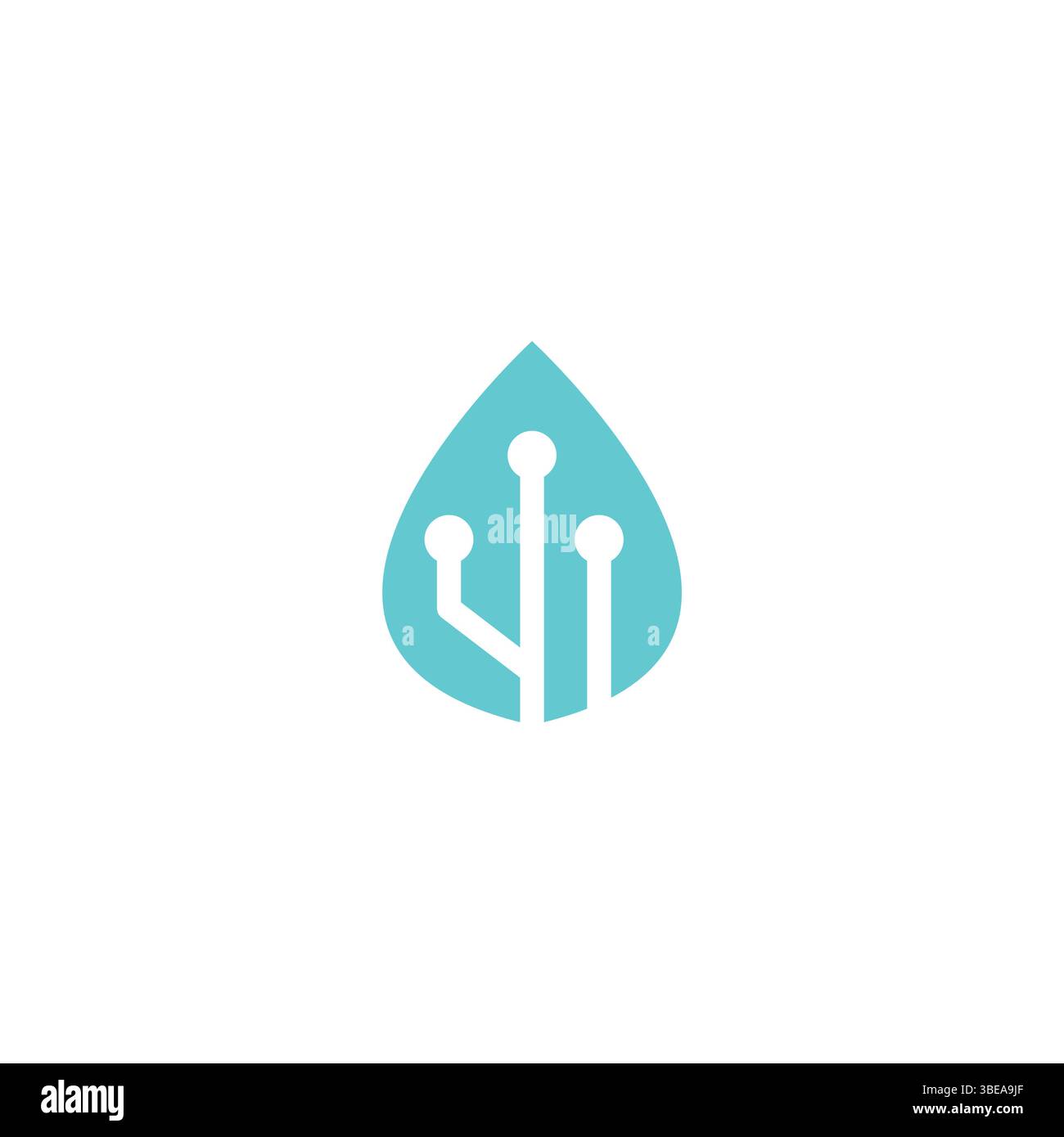 Leaf Technology Logo Design Stock Vector