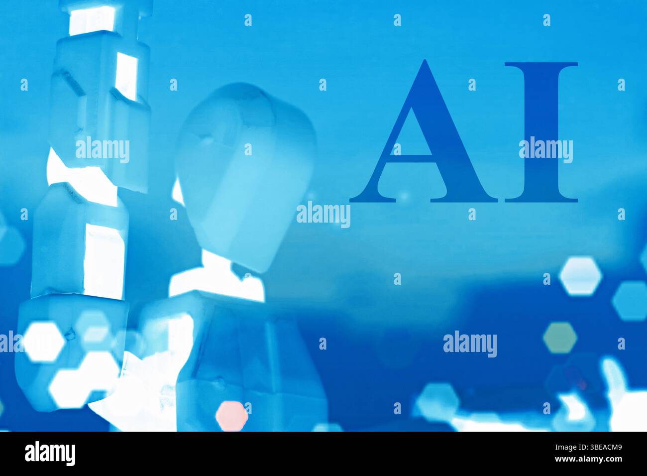 AI text with digital and futuristic elements artificial intelligence banner technology, Stock Photo