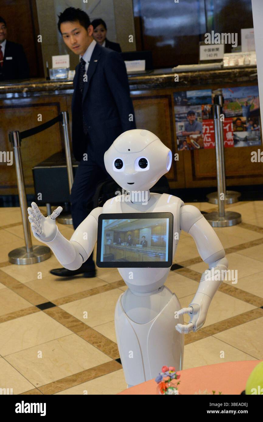 Pepper the humanoid robot, created by French company Aldebaran Robotics ...