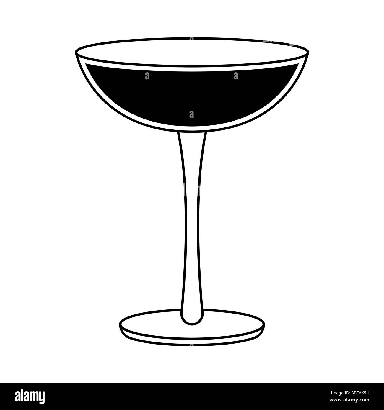Elegant Cocktail Glass Silhouette Illustration The glass is depicted
