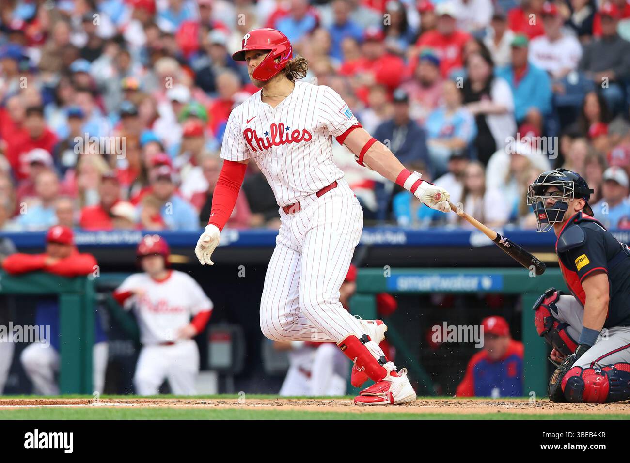 PHILADELPHIA, PA - MAY 27: Alec Bohm #28 of the Philadelphia Phillies ...
