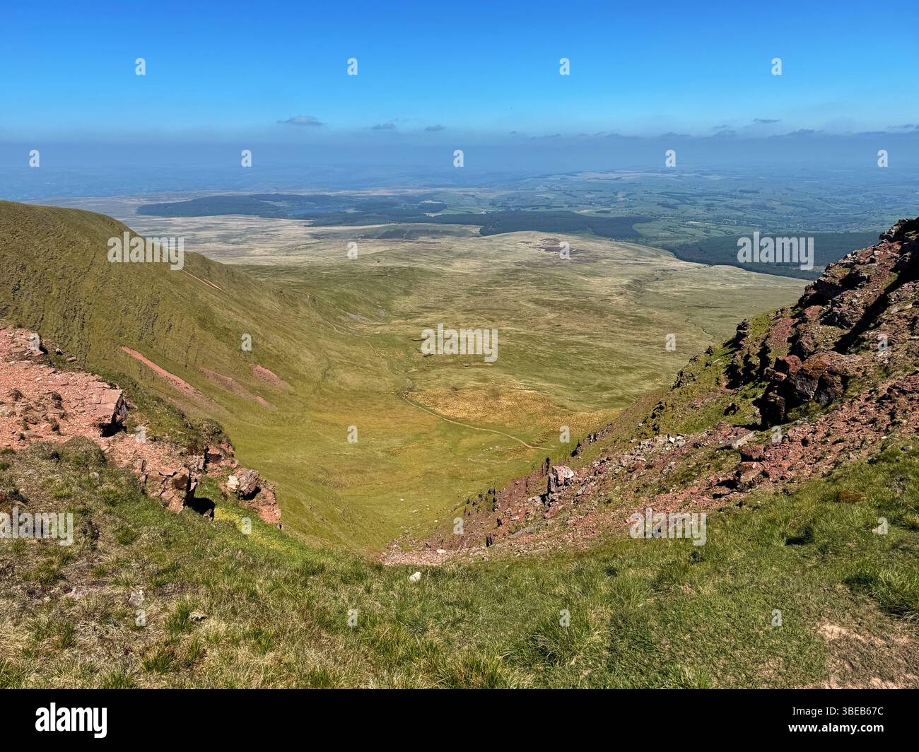 View from Fan Hir, the Beacons Way walk, Bannau Brycheiniog, Powys Wales. - Smartphone Captured Stock Image
