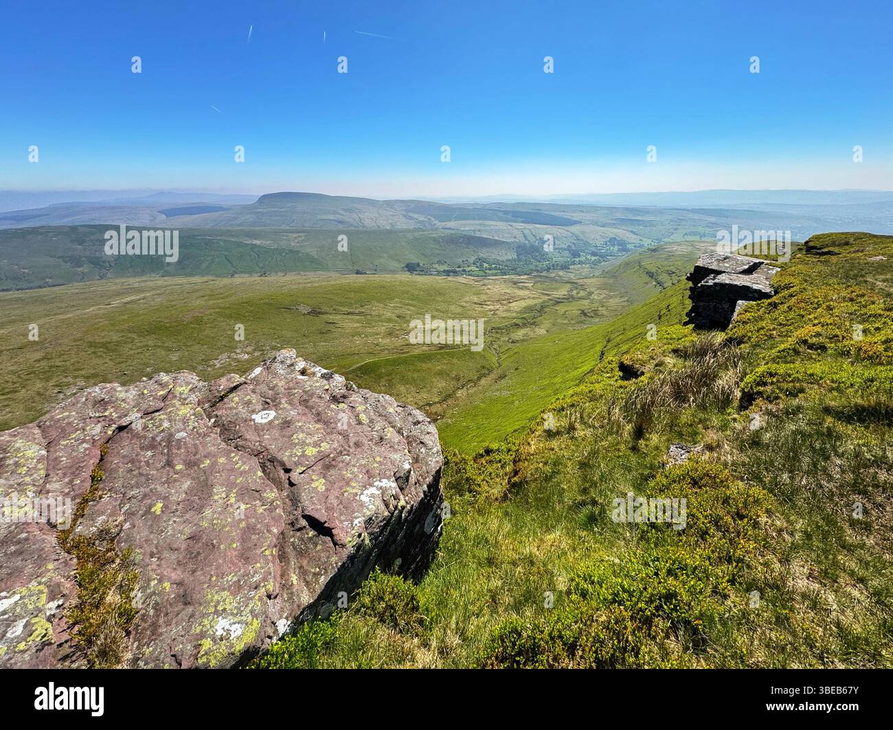 View from Fan Hir, the Beacons Way walk, Bannau Brycheiniog, Powys Wales. - Smartphone Captured Stock Image