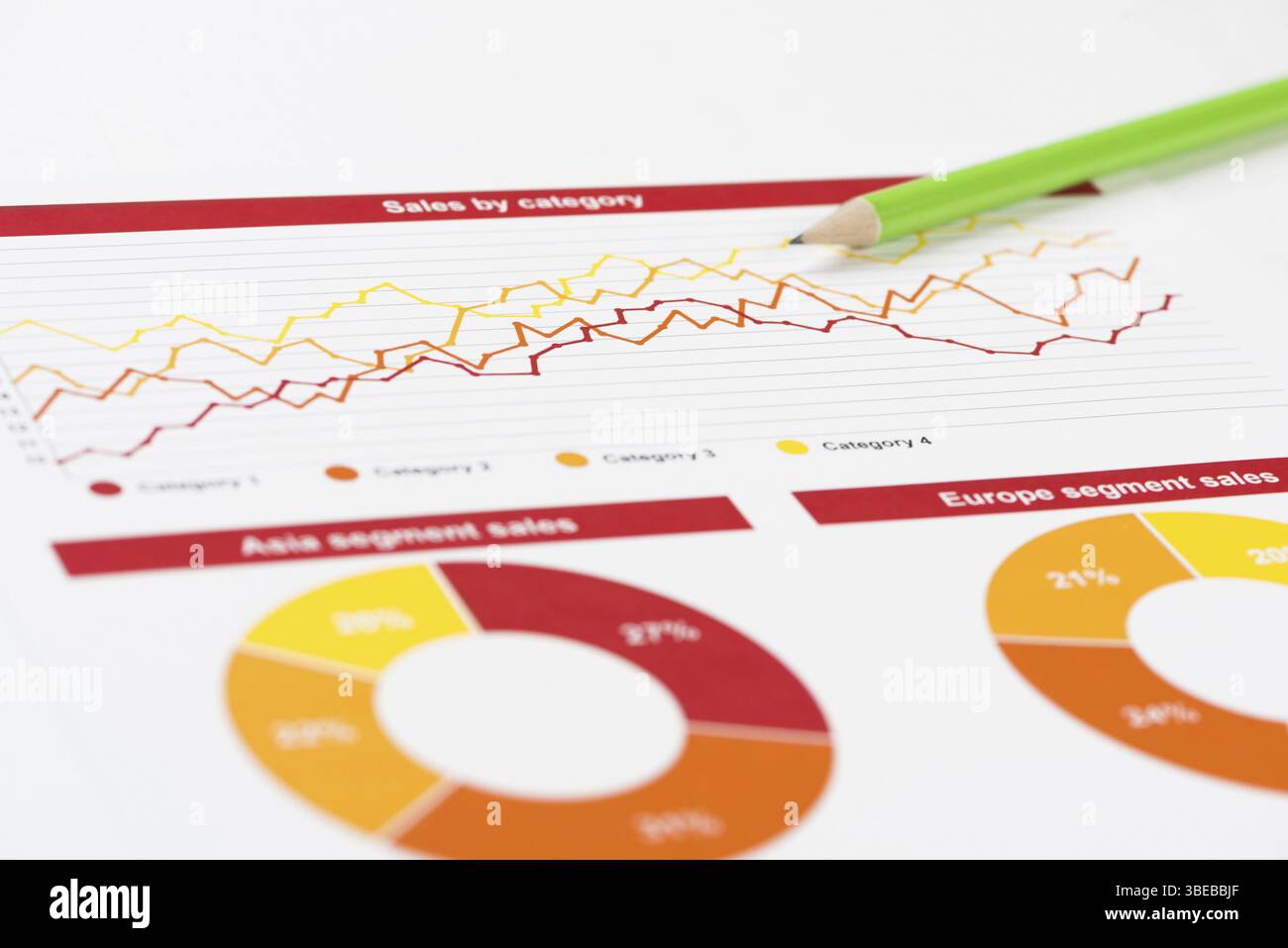 Charts and graphs of sales as symbol of successful corporate business ...