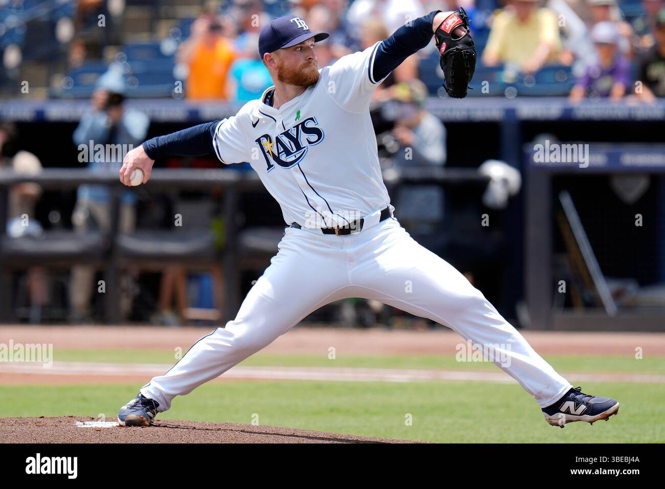 Tampa Bay Rays' Drew Rasmussen pitches to the Minnesota Twins during ...