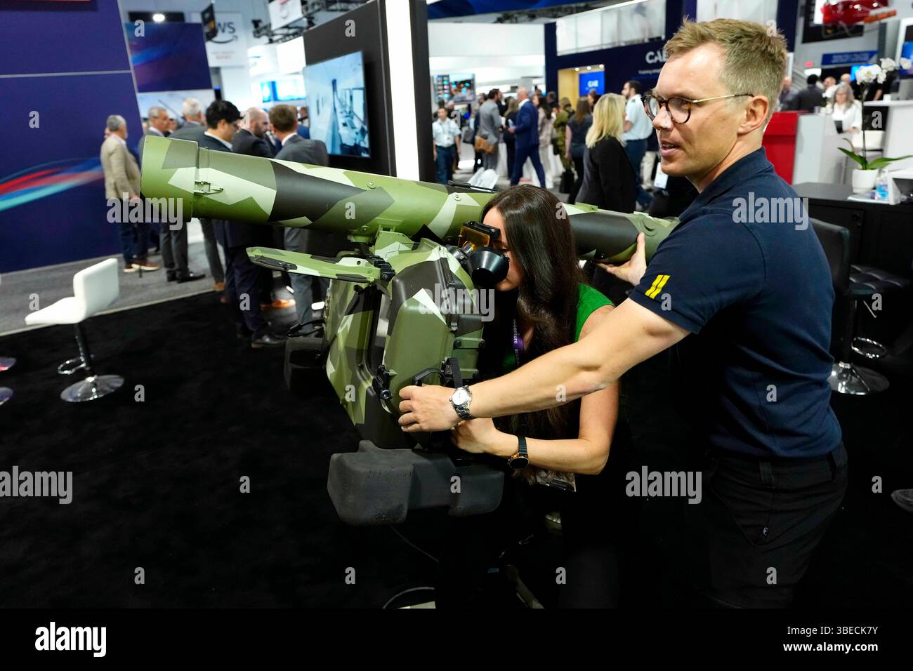 Ottawa, Can. 28th May, 2025. A vendor demonstrates a Saab RBS70 NG ...
