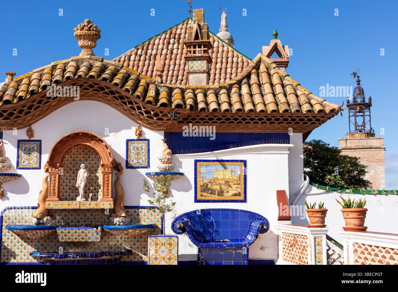 Spain, Sitges, San Sebastian Beach Stock Photo