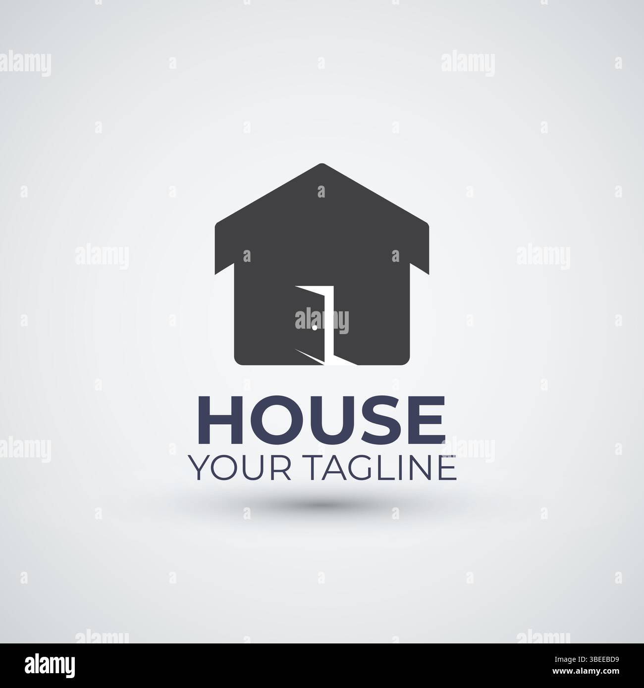 door house logo flat illustration vector template Stock Vector